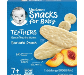 GERBER TEETHING WAFERS BANANA PEACH 48G